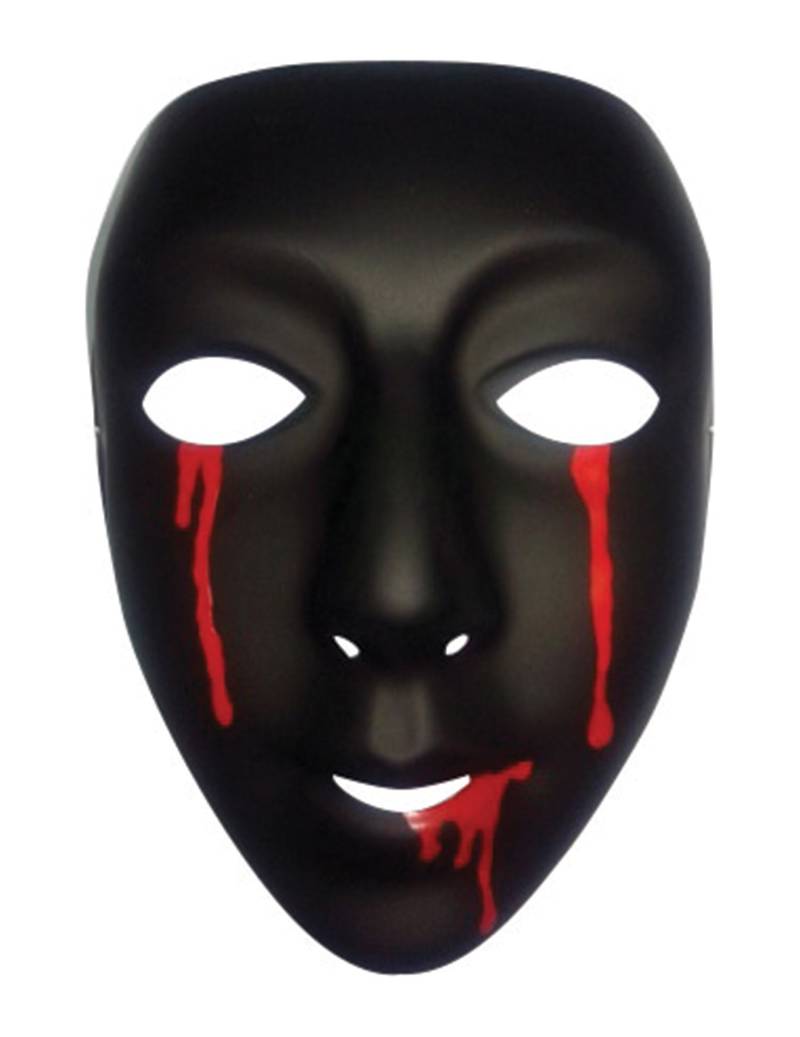 Halloween Theatermaske Damen blutend schwarz-rot von RUBIES FRANCE