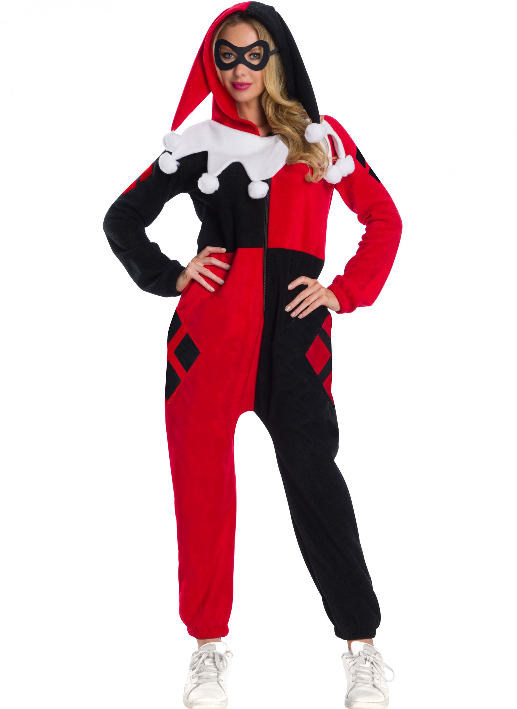 Harley Quinn-Kostüm für Damen Overall Halloweenkostüm rot-schwarz-weiss Harley Quinn-Kostüm für Damen Overall Halloweenkostüm rot-schwarz-weiss von RUBIES FRANCE