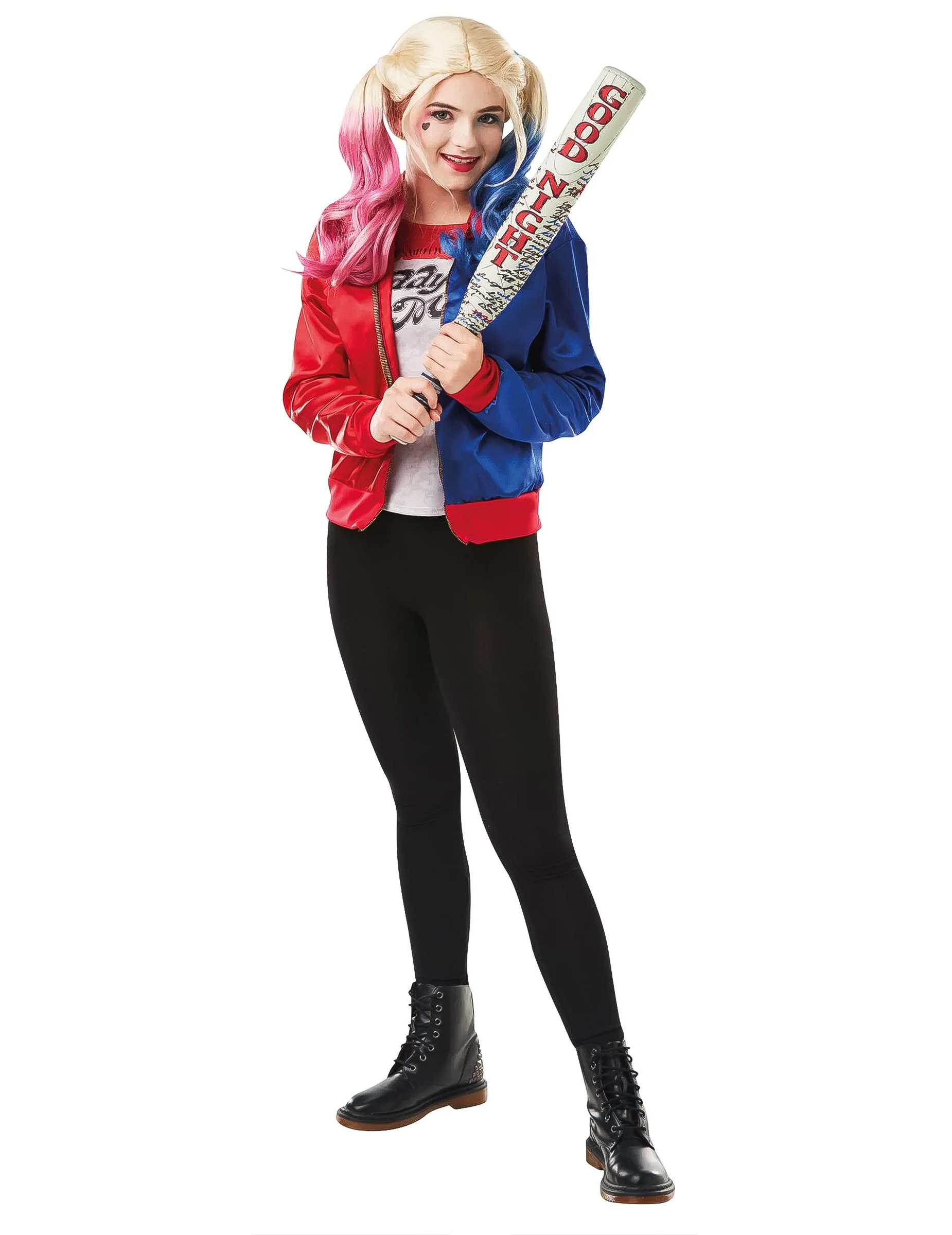 Harley Quinn-Lizenzkostüm für Teenager blau-rot-weiss Harley Quinn-Lizenzkostüm für Teenager blau-rot-weiss von RUBIES FRANCE