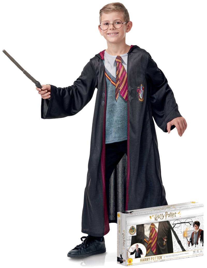 Harry Potter-Kostüm für Kinder Geschenkekoffer mit Kostüm und Accessoires schwarz-rot-grau von RUBIES FRANCE