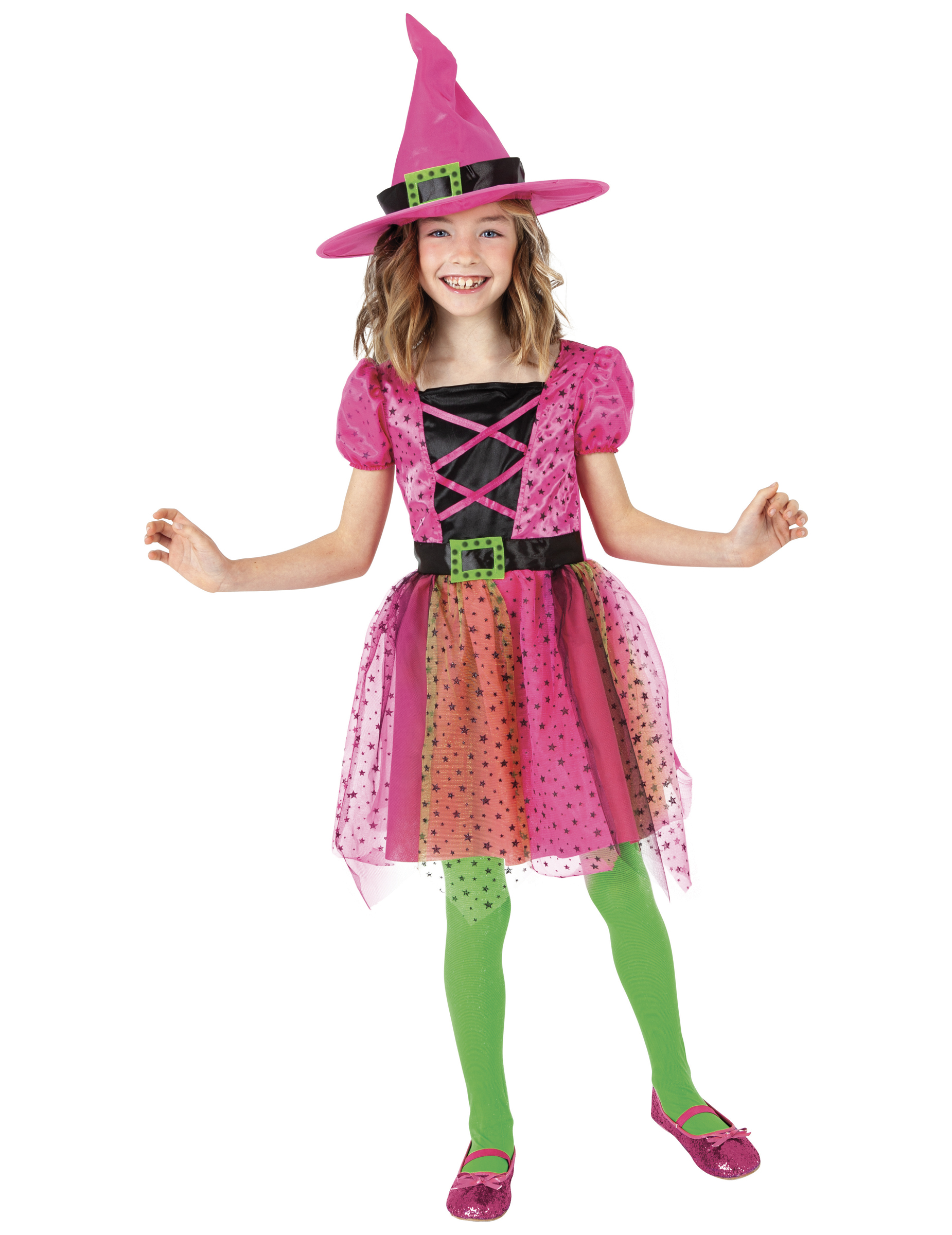 Hexen-Kostüm für Mädchen mit Hut Halloweenkostüm pink Hexen-Kostüm für Mädchen mit Hut Halloweenkostüm pink von RUBIES FRANCE