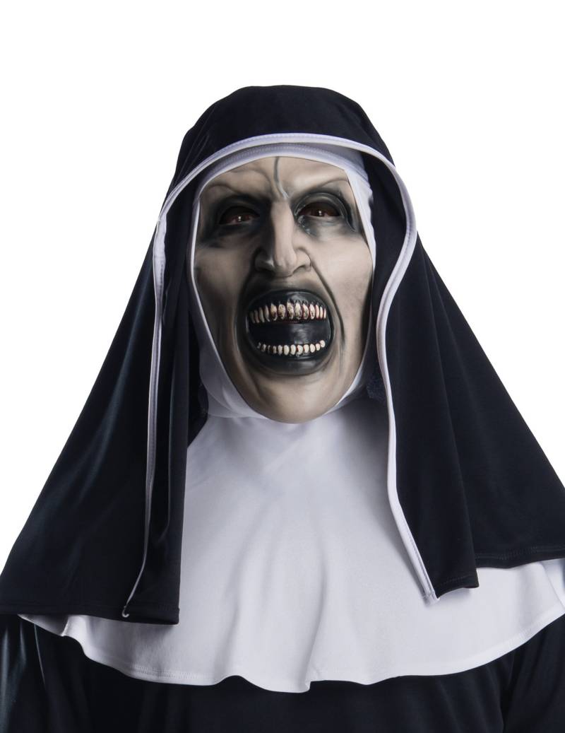Horror-Nonne-Lizenzmaske The Nun für Erwachsene schwarz-weiß von RUBIES FRANCE