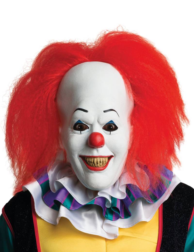 Horrorclown-Maske Es-Maske Stephen King Lizenzartikel weiss-rot von RUBIES FRANCE