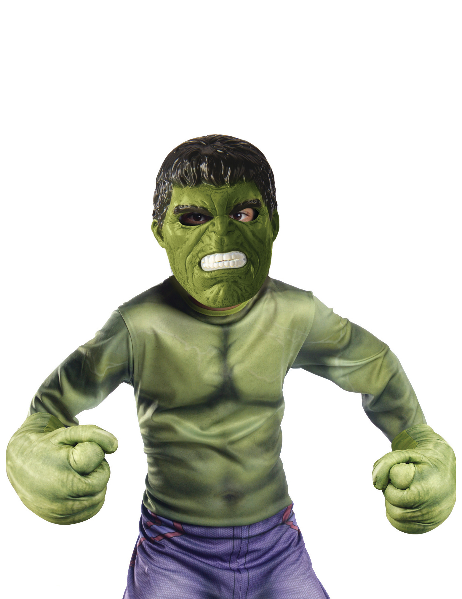 Hulk-Kostüm-Zubehörset grün-schwarz von RUBIES FRANCE