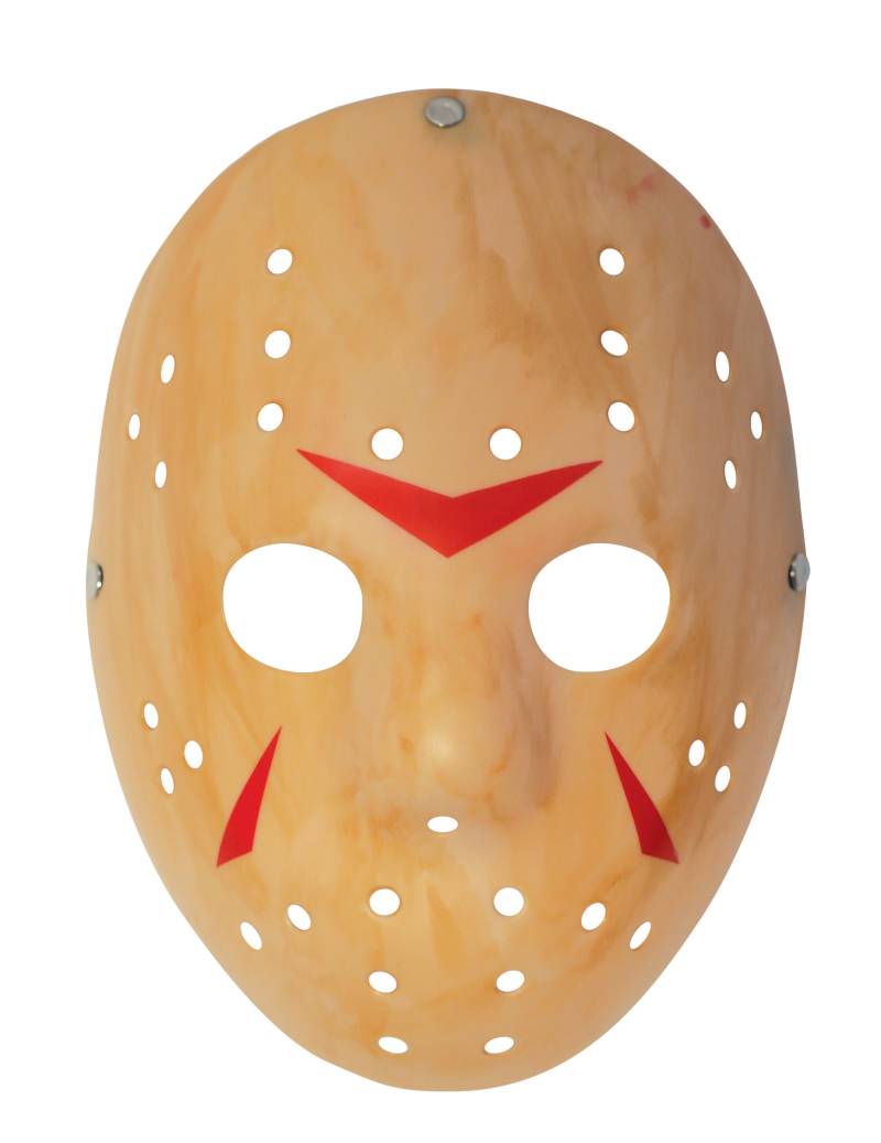 Jason-Lizenzmaske für Erwachsene Freitag der 13. hellbraun-rot von RUBIES FRANCE