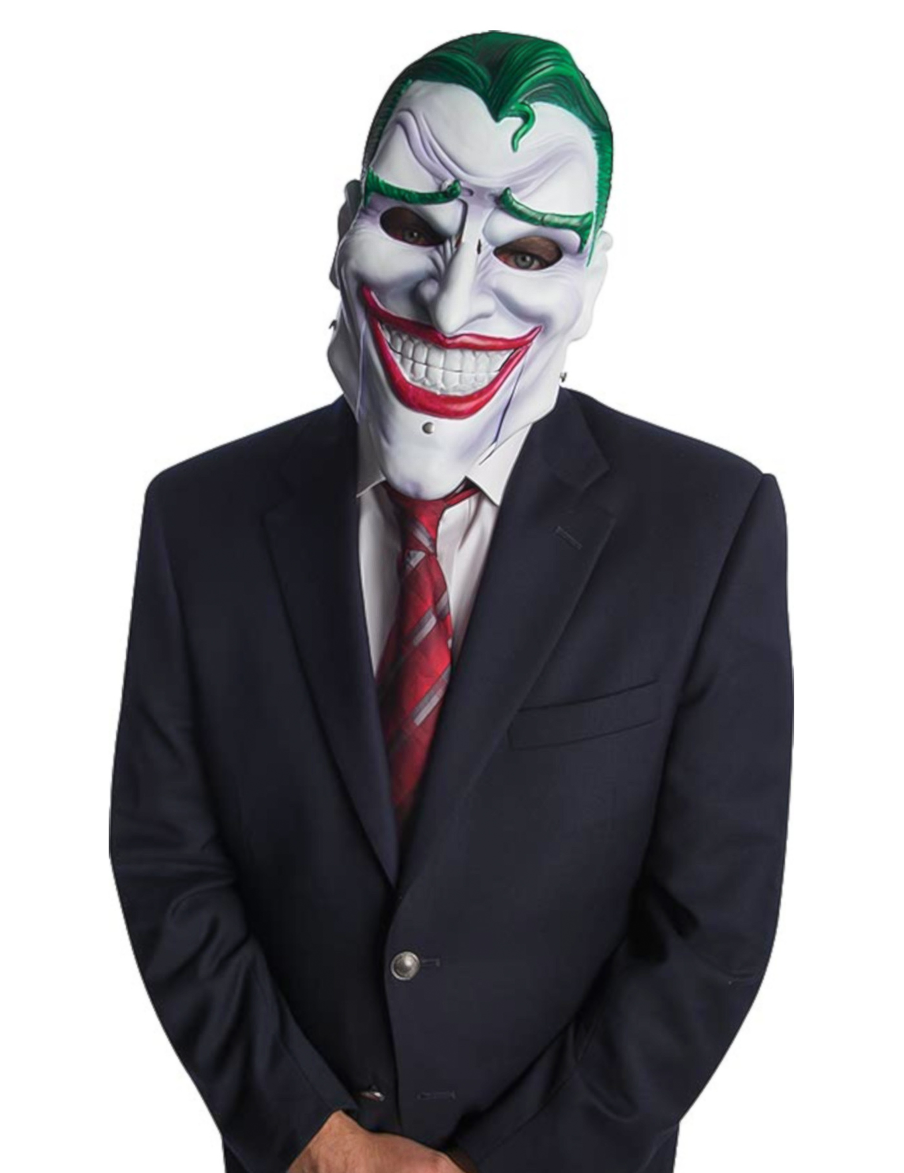 Joker-Maske mit Artikulation Faschingsmaske weiss-grün von RUBIES FRANCE