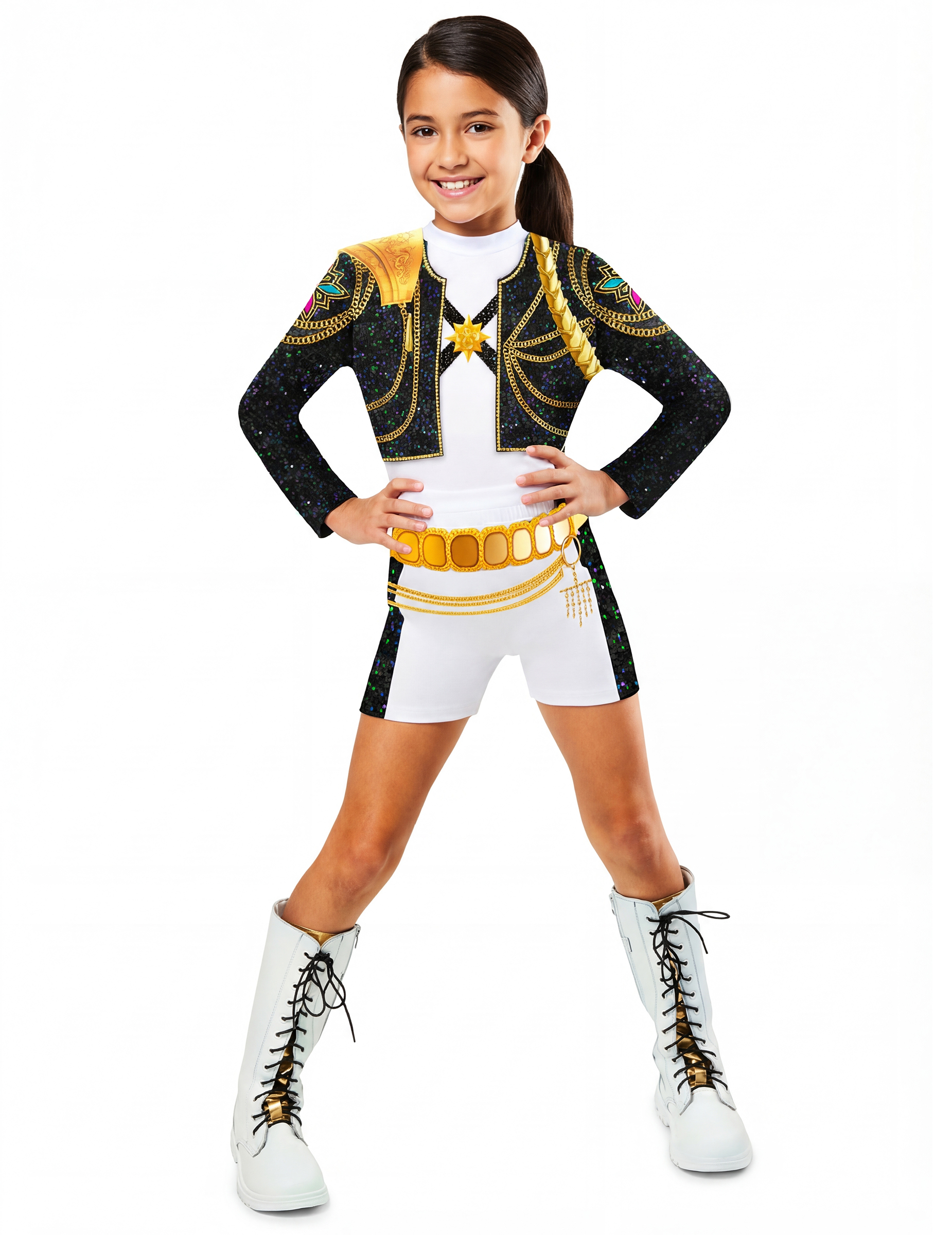 Klassisches Rumi Golden Kpop Demon Hunter Mädchenkostüm von RUBIES FRANCE