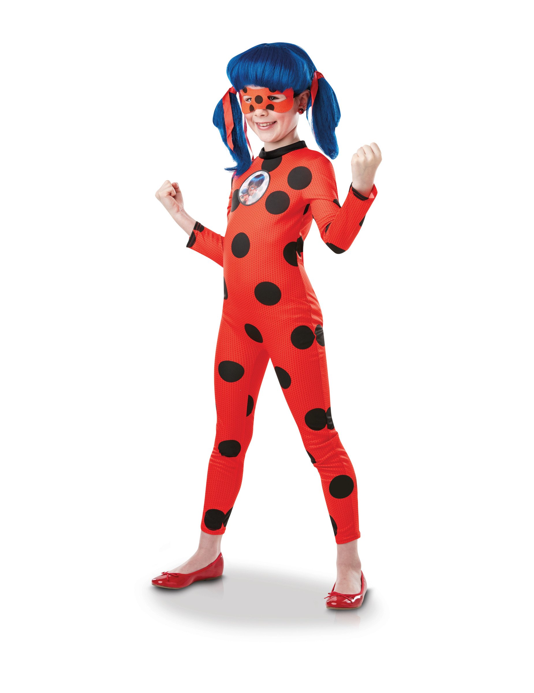 Ladybug-Kostüm für Kinder Overall mit Maske rot-schwarz von RUBIES FRANCE