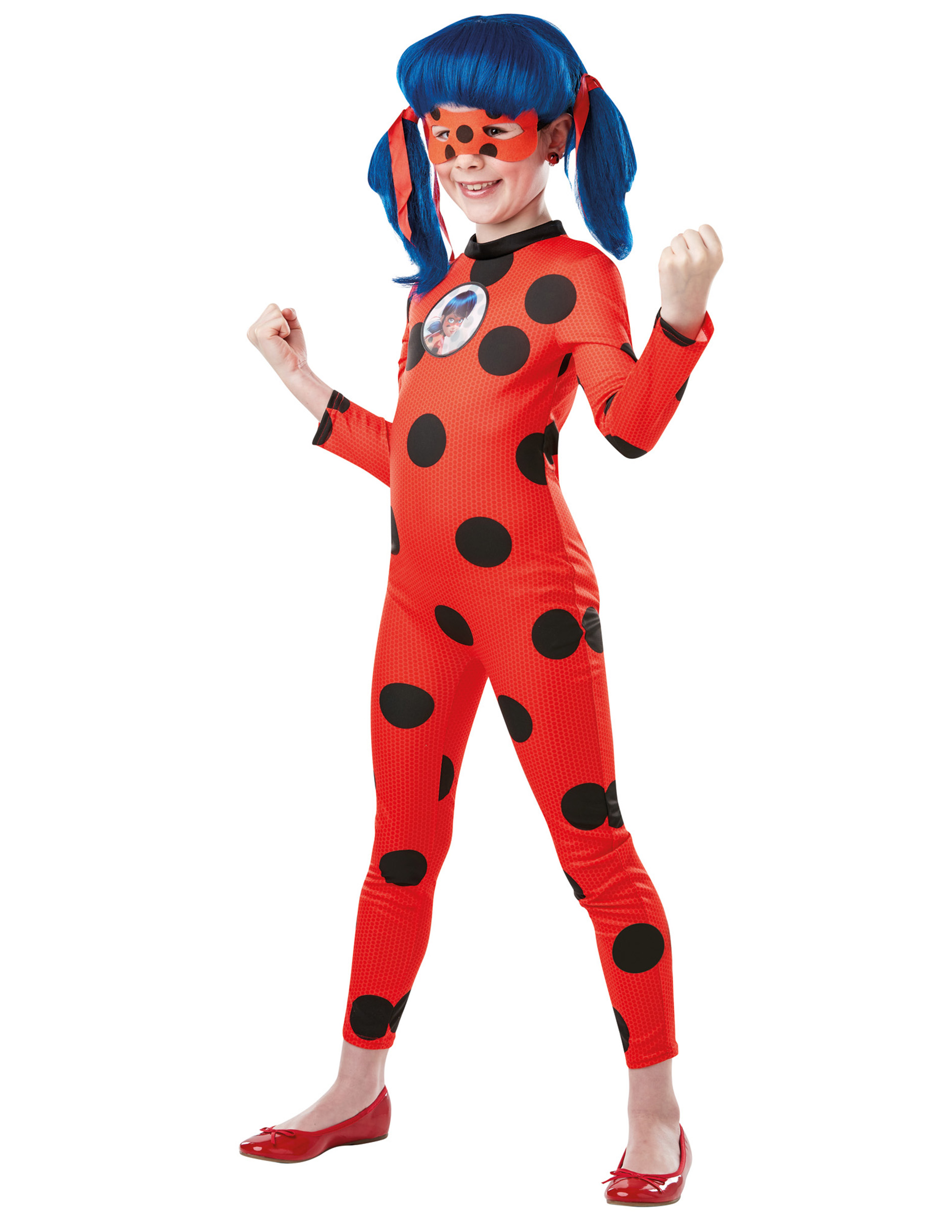 Ladybug-Kostüm für Kinder Overall mit Maske rot-schwarz von RUBIES FRANCE