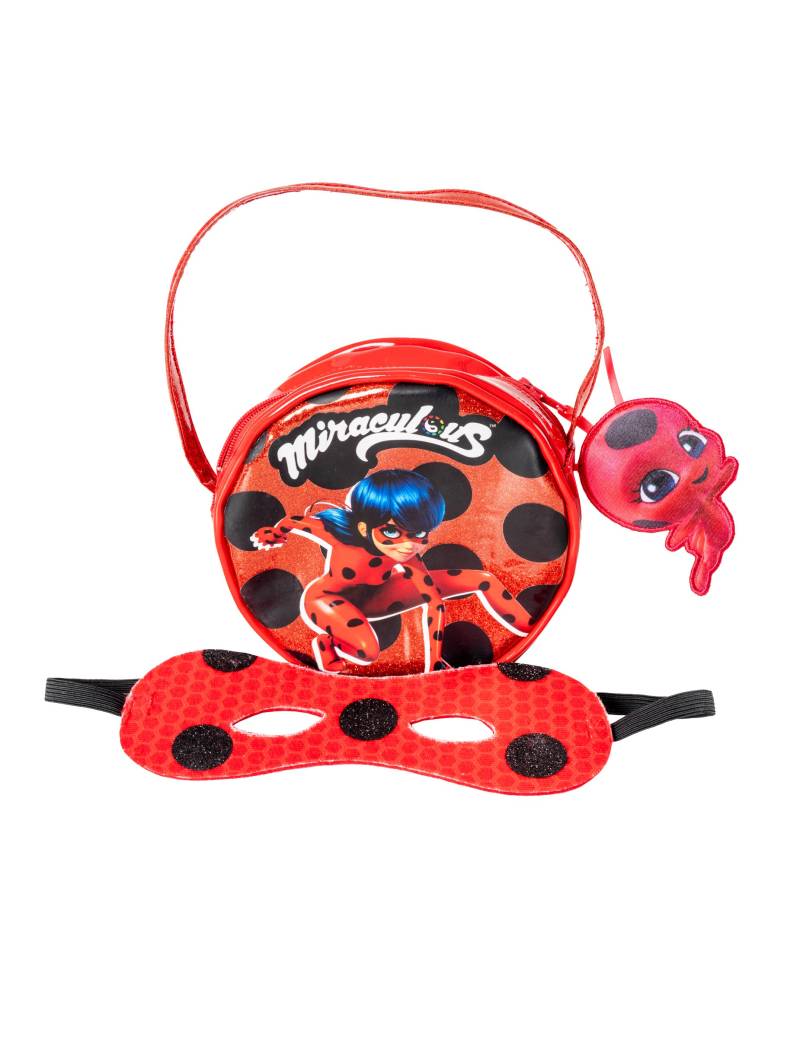 Ladybug Miraculous Tasche mit Tikki-Anhänger rot-schwarz von RUBIES FRANCE