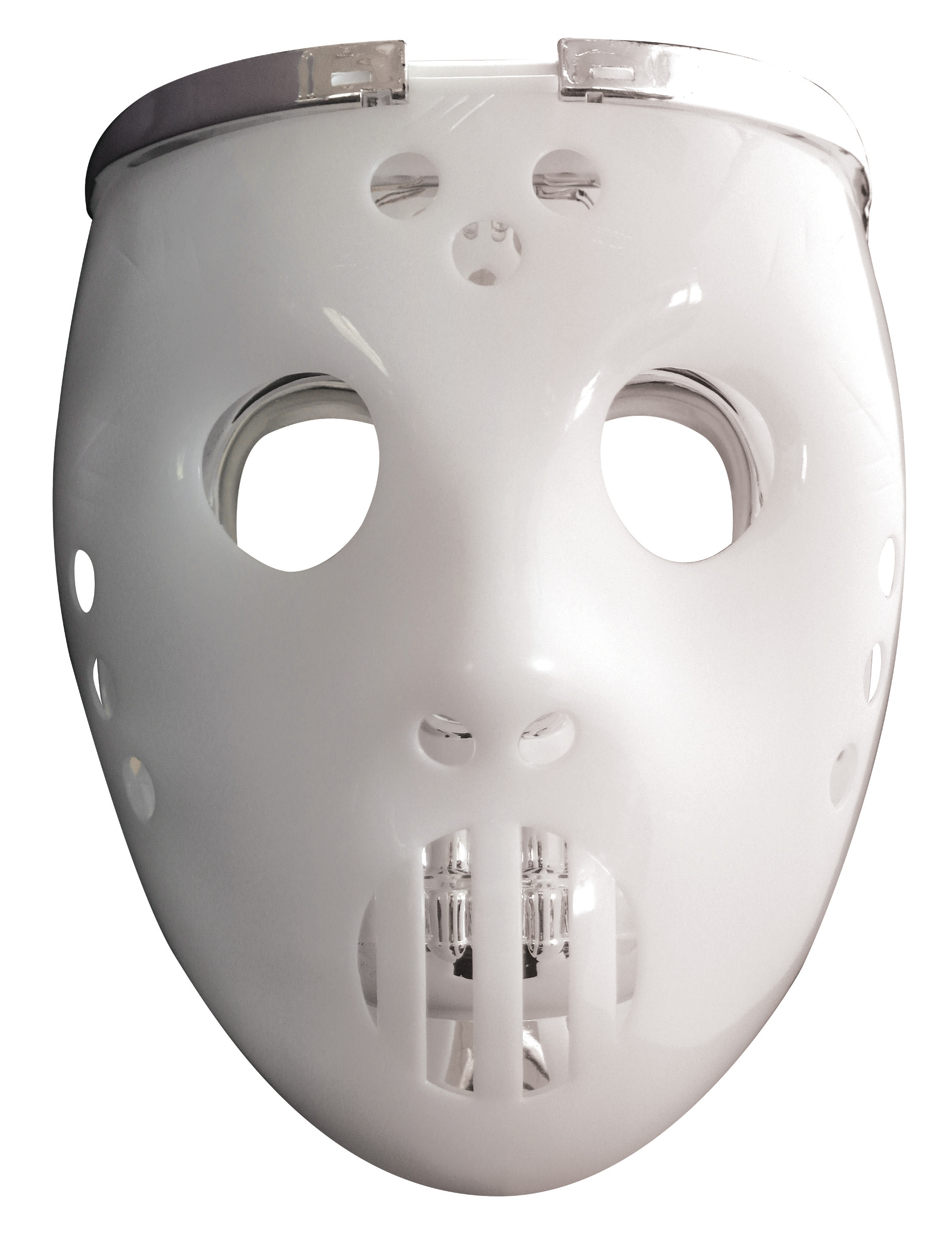 Leuchtende 2 in 1 Hockey-Maske für Halloween von RUBIES FRANCE