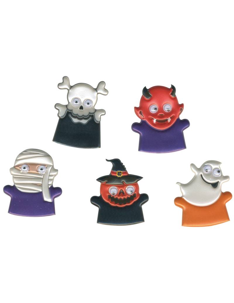 Lustige Grusel-Fingerpuppen Halloween-Partydeko für Kinder 5 Stück bunt von RUBIES FRANCE
