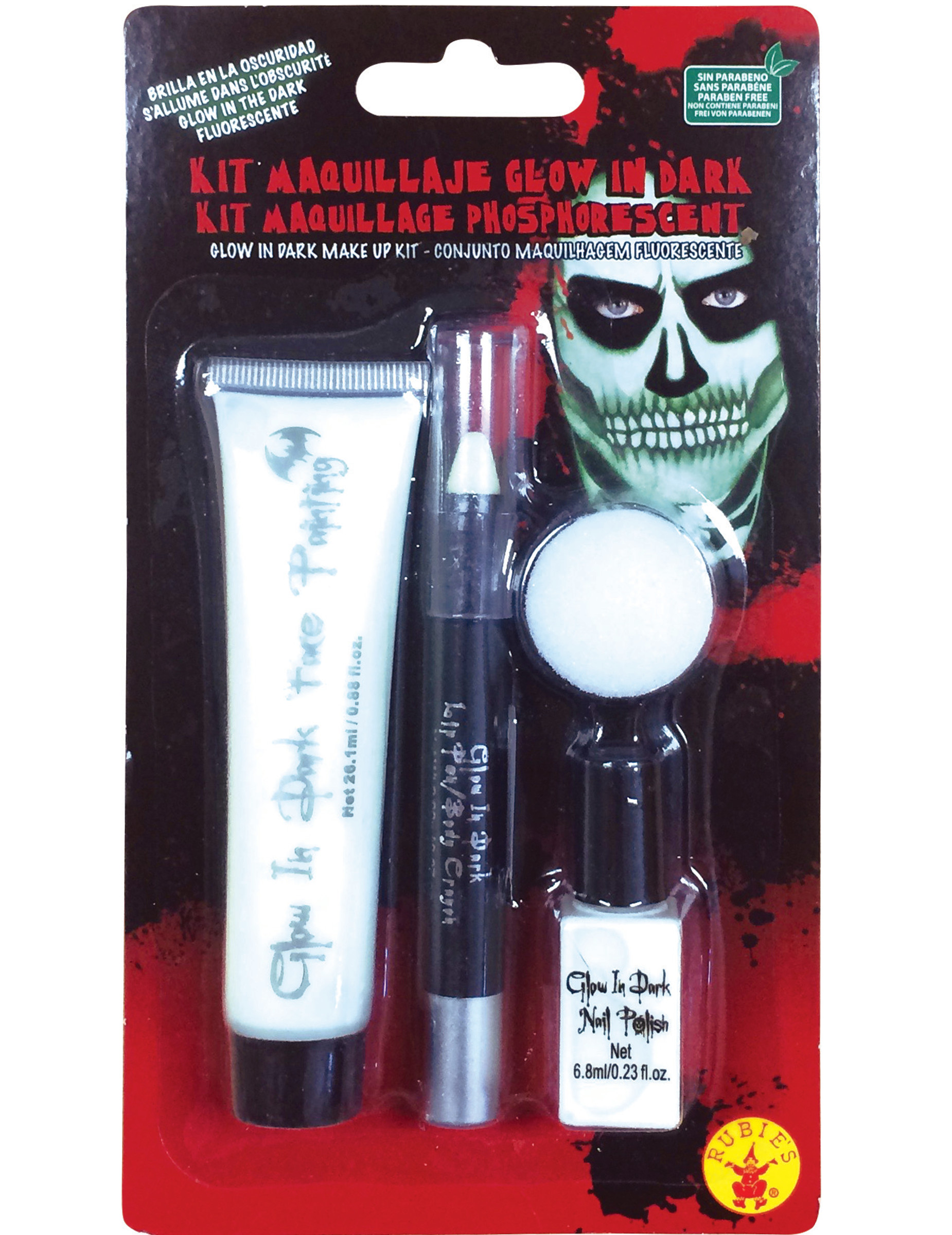 Nachtleuchtendes Schminkset Halloween 4-teilig weiss Nachtleuchtendes Schminkset Halloween 4-teilig weiss von RUBIES FRANCE
