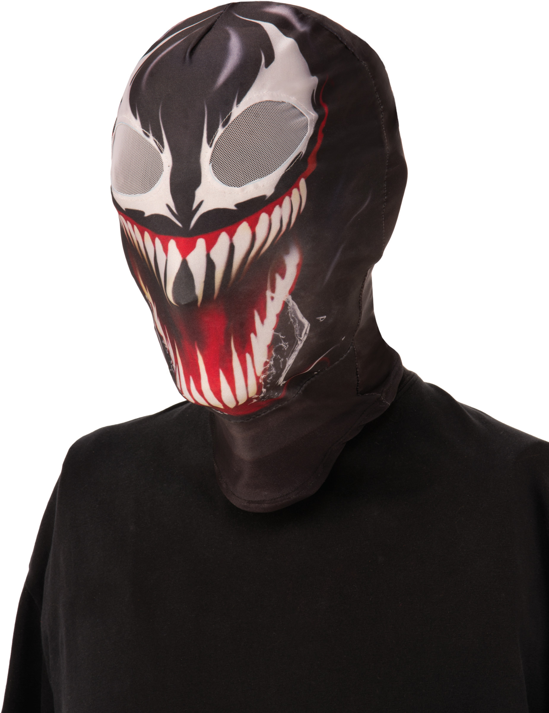 Offizielle Venom-Stoffmaske für Erwachsene schwarz-weiß-rot von RUBIES FRANCE
