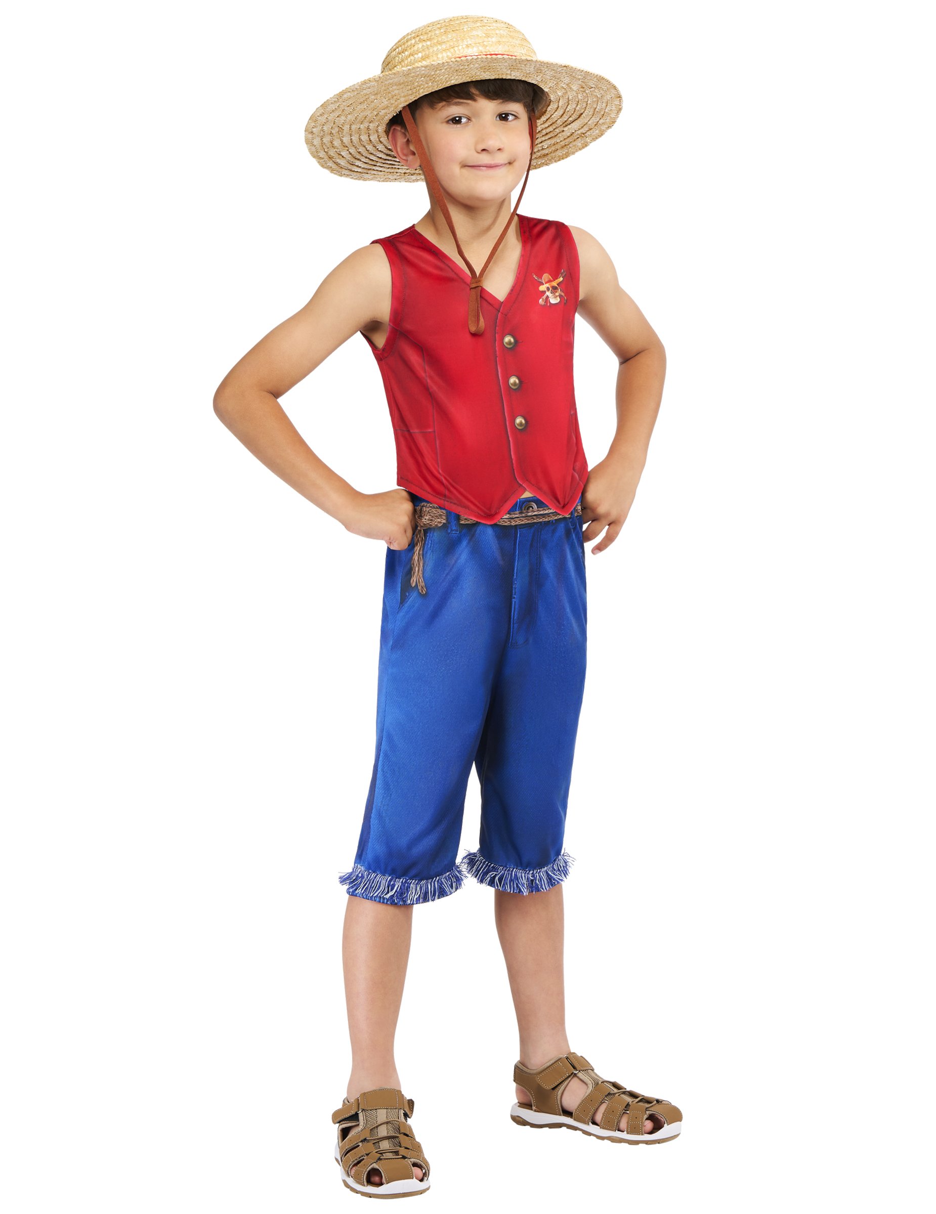 One Piece Ruffy Kinderkostüm mit Strohhut One Piece Ruffy Kinderkostüm mit Strohhut von RUBIES FRANCE