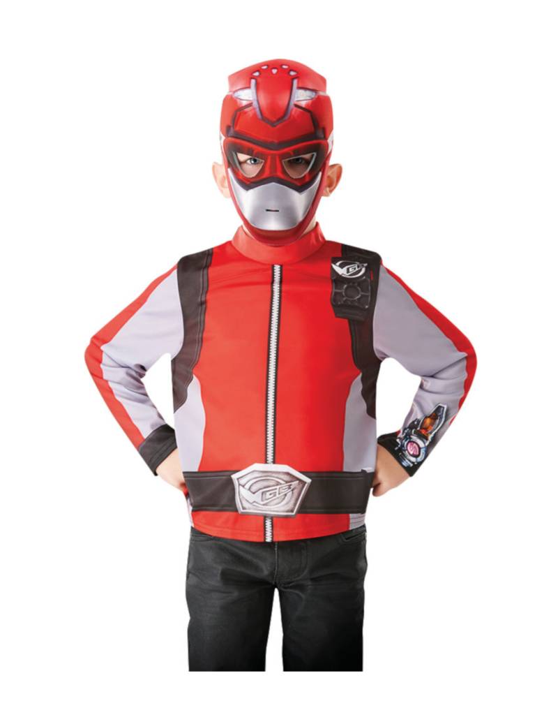 Power Rangers-Kostüm für Kinder mit Maske Faschingskostüm rot-silber von RUBIES FRANCE