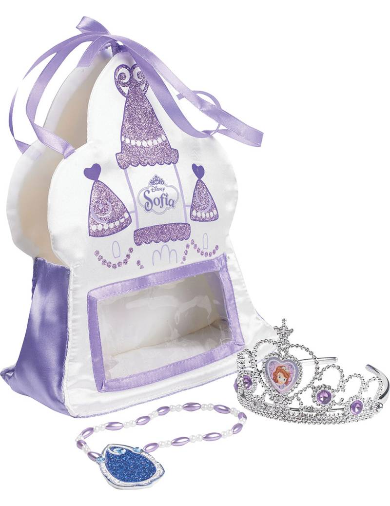 Prinzessin Sofia Mädchen-Handtasche mit Accessoires weiß-violett von RUBIES FRANCE