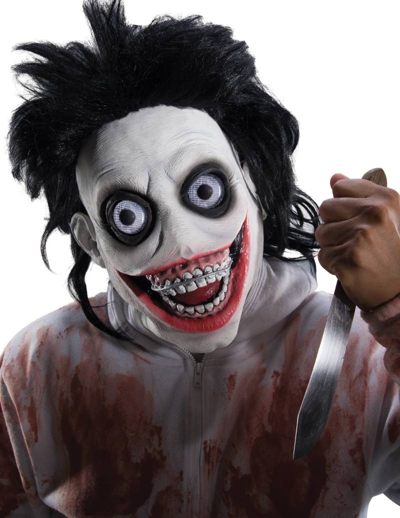 Psycho-Killer-Maske Halloween-Maske schwarz-weiss von RUBIES FRANCE