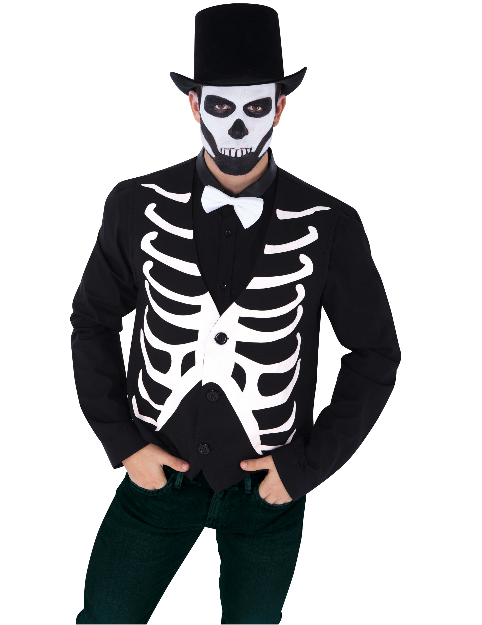 Skelett-Weste Kostüm-Accessoire für Halloween schwarz-weiss Skelett-Weste Kostüm-Accessoire für Halloween schwarz-weiss von RUBIES FRANCE