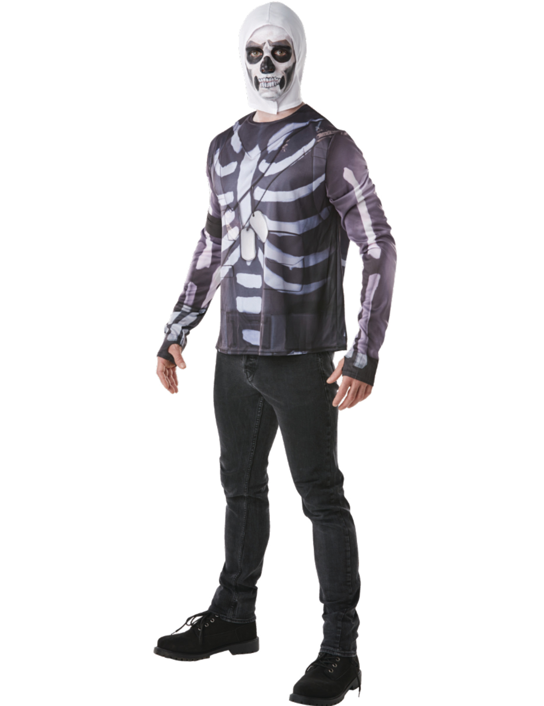Skull Trooper-Kostüm für Herren Fortnite Faschingskostüm schwarz-weiss Skull Trooper-Kostüm für Herren Fortnite Faschingskostüm schwarz-weiss von RUBIES FRANCE