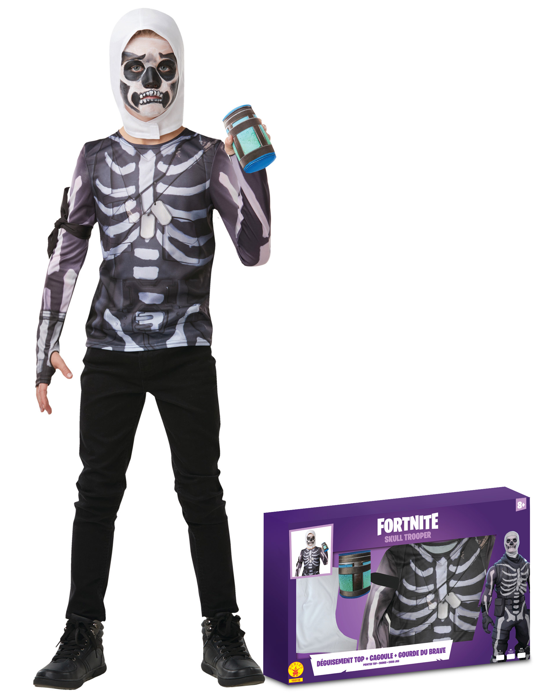 Skull Trooper-Kostümkoffer für Jugendliche Fortnite Faschingskostüm schwarz-weiss Skull Trooper-Kostümkoffer für Jugendliche Fortnite Faschingskostüm schwarz-weiss von RUBIES FRANCE