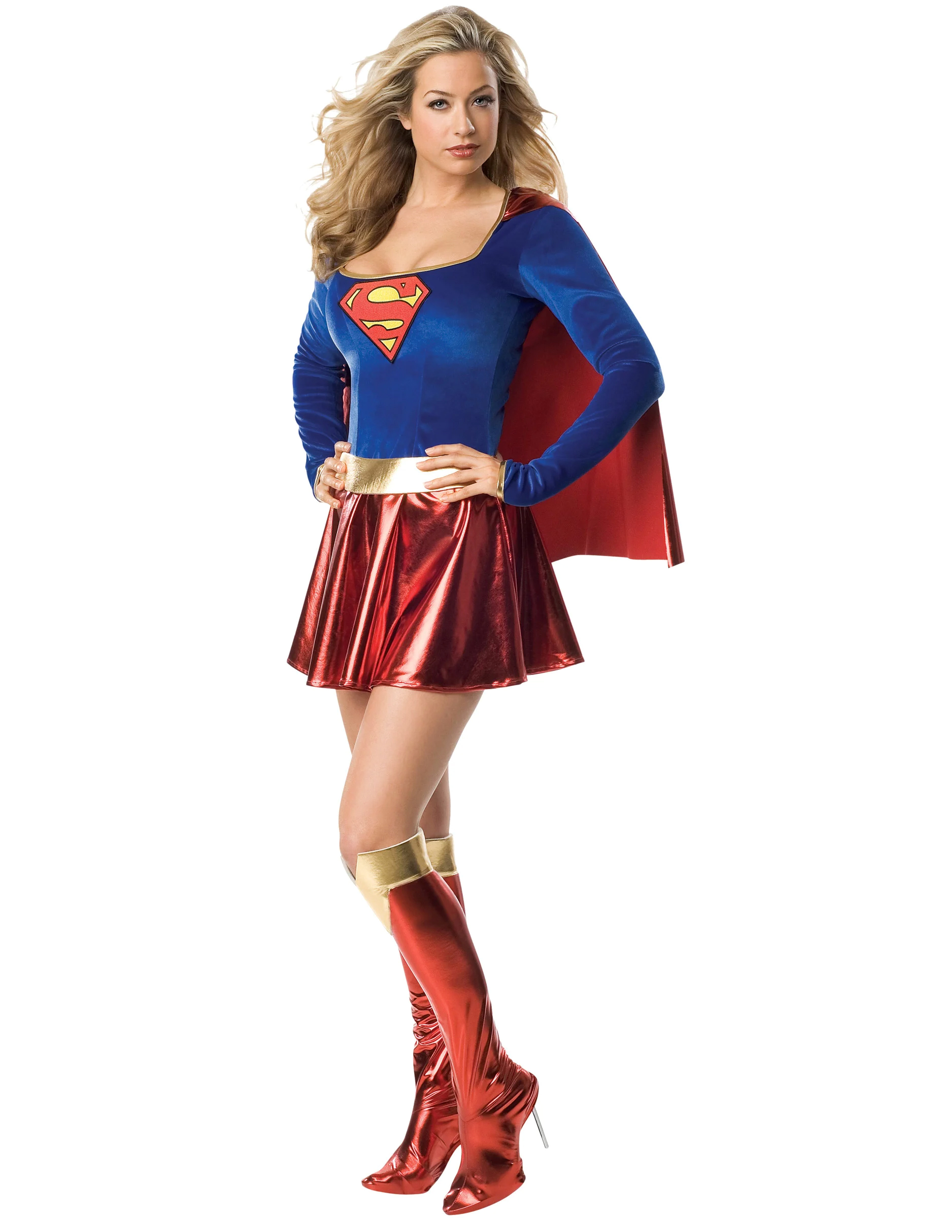 Supergirl Damenkostüm Superheldin Lizenzware blau-rot von RUBIES FRANCE