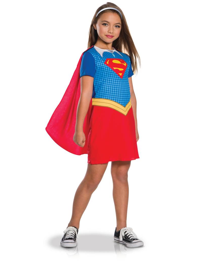 Supergirl-Kinderkostüm Lizenzkostüm blau-rot von RUBIES FRANCE