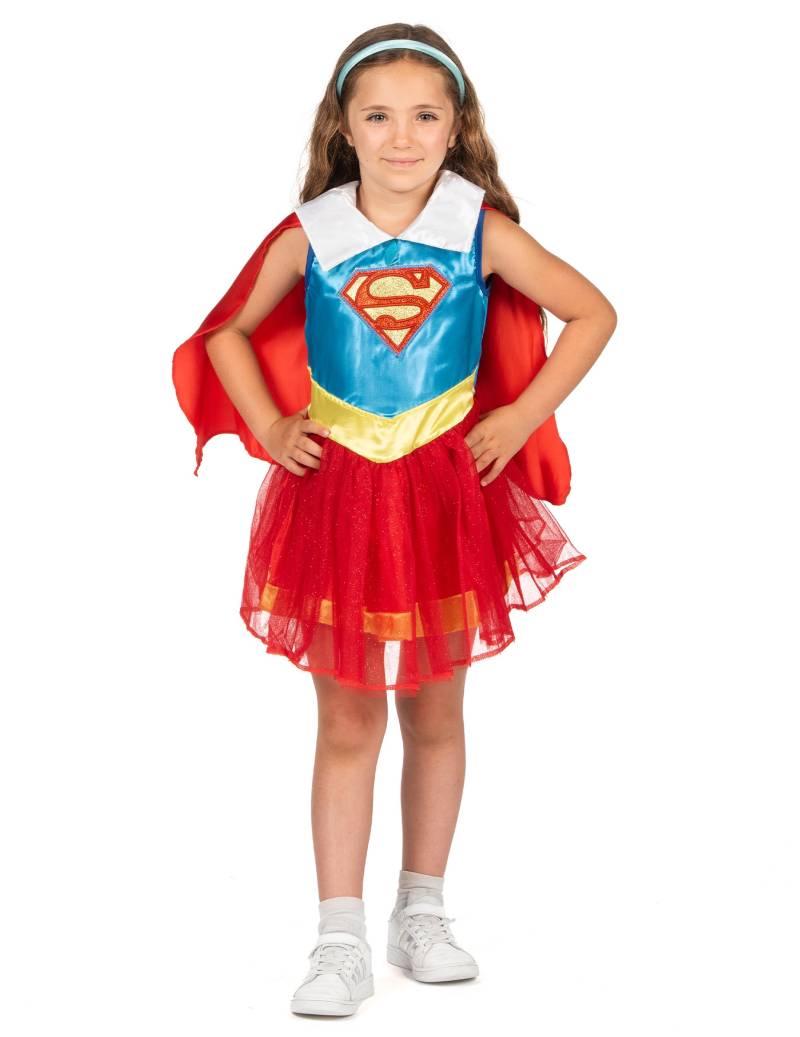 Supergirl-Mädchenkostüm DC Super Hero Girls blau-rot-gelb von RUBIES FRANCE