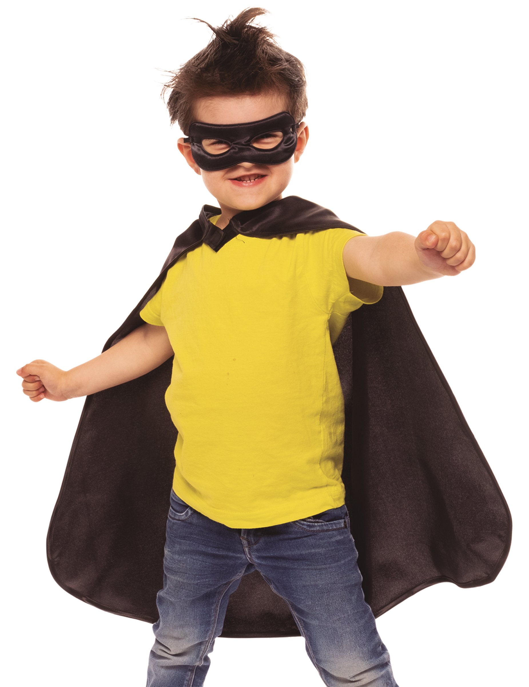 Superhelden Umhang und Maske Set für Kinder schwarz Superhelden Umhang und Maske Set für Kinder schwarz von RUBIES FRANCE