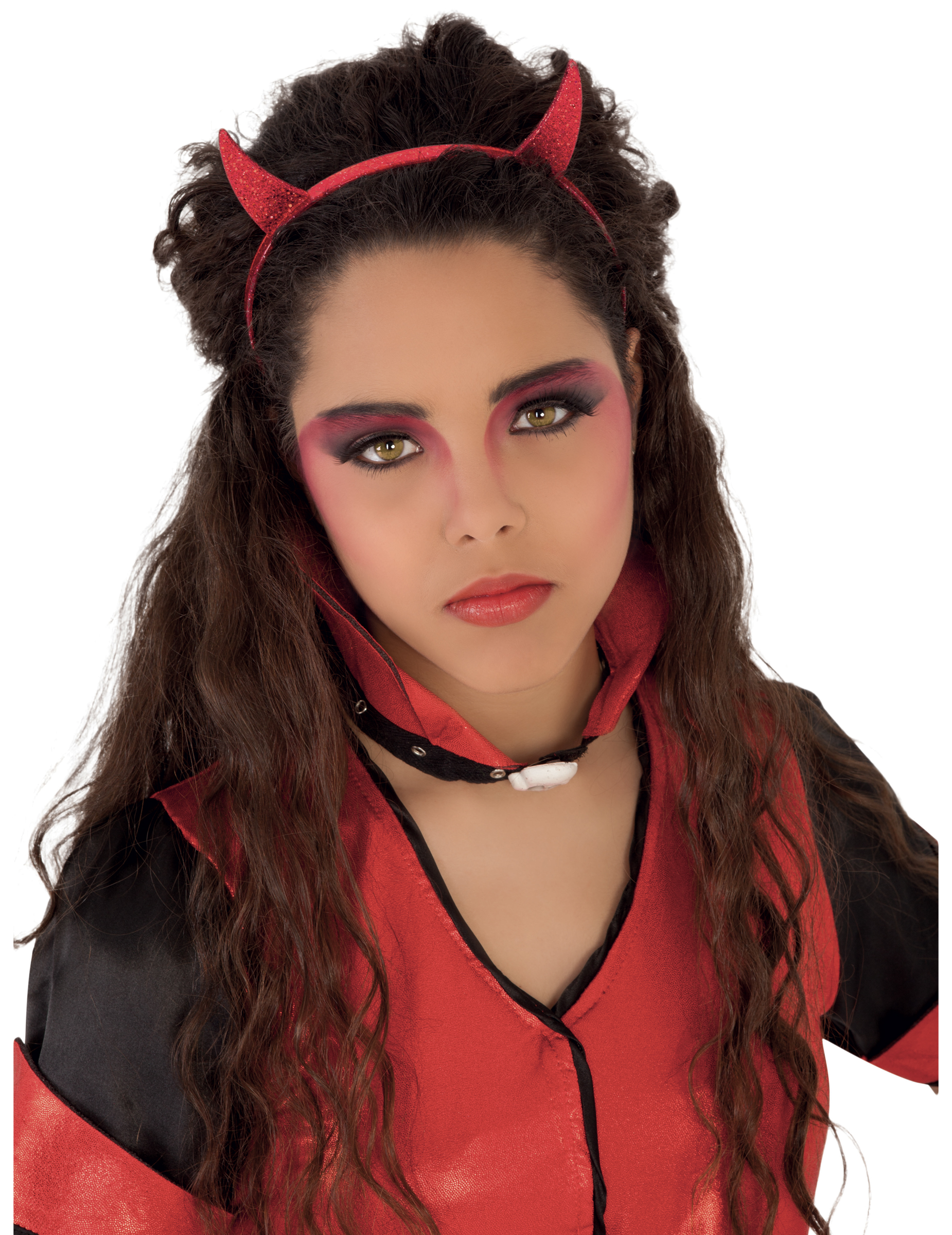 Teufel-Haarreif für Mädchen mit Pailletten Halloween-Accessoire rot von RUBIES FRANCE