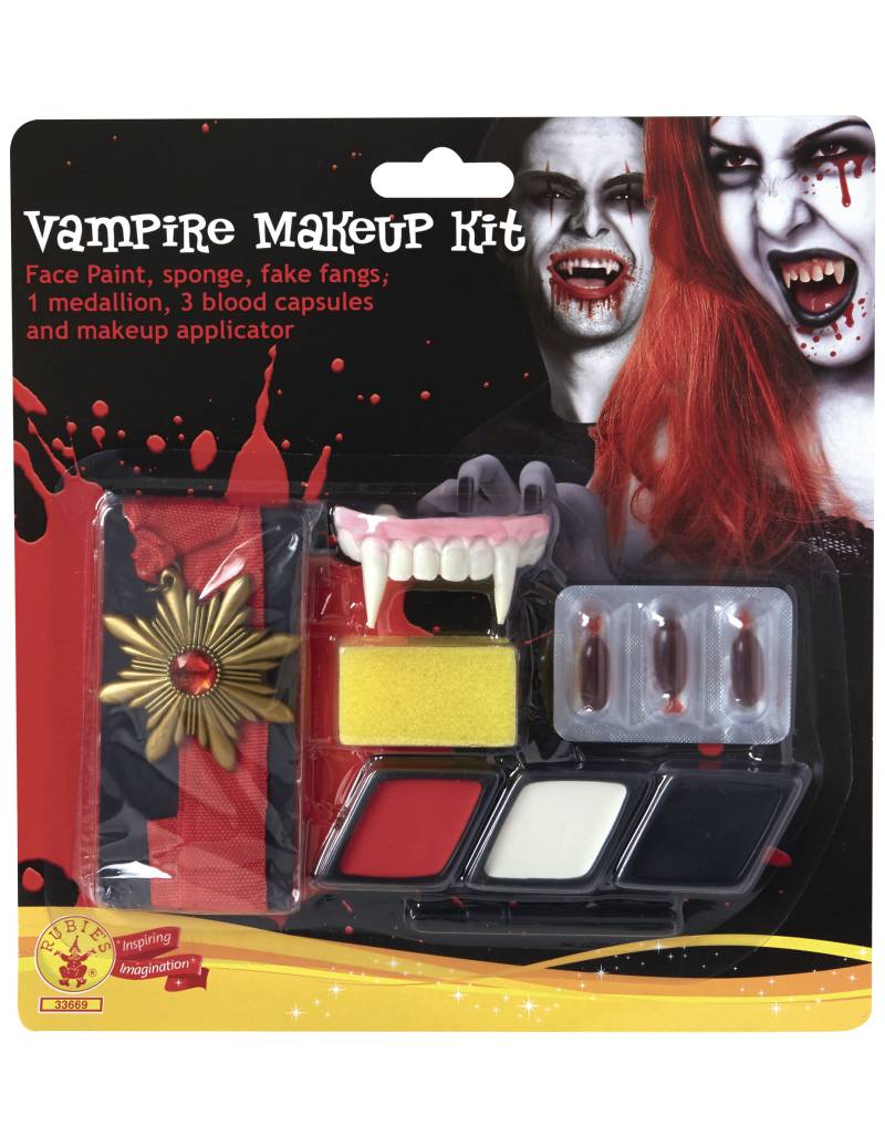 Vampir-Make-up-Set mit Accessoire Halloween bunt von RUBIES FRANCE