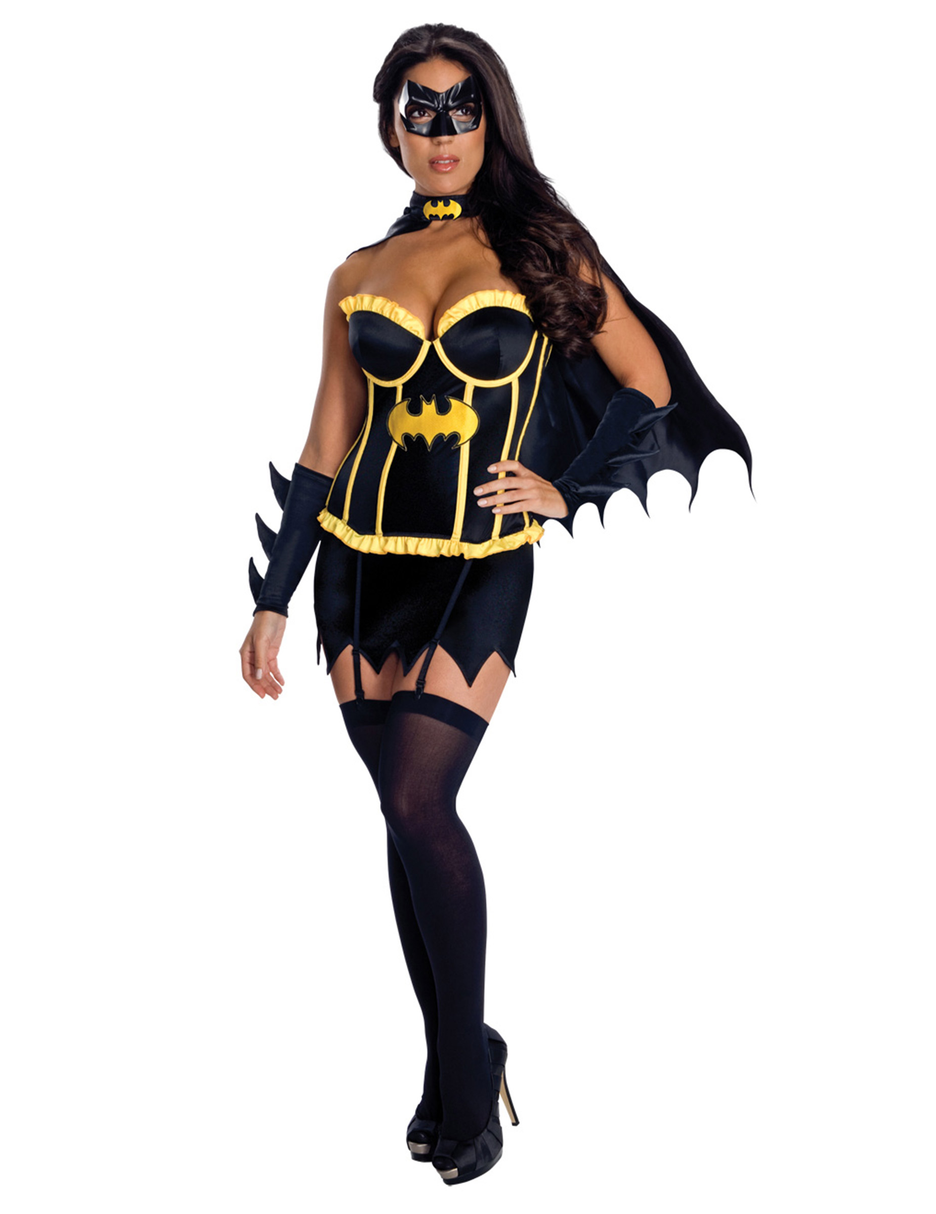 Verführerisches Batgirl-Damenkostüm schwarz-gelb Verführerisches Batgirl-Damenkostüm schwarz-gelb von RUBIES FRANCE