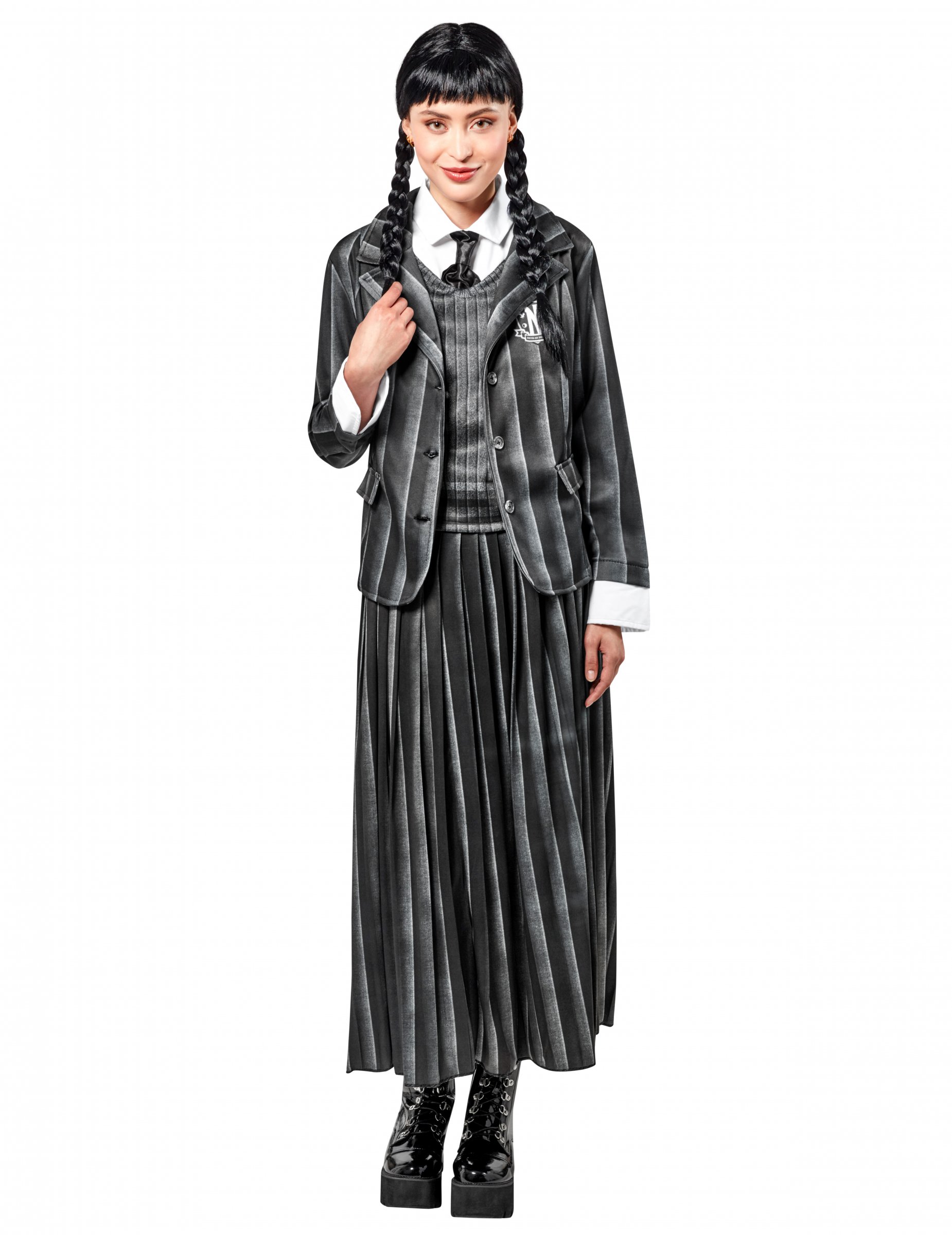 Wednesday Addams Kostüm Schuluniform für Damen schwarz-grau Wednesday Addams Kostüm Schuluniform für Damen schwarz-grau von RUBIES FRANCE