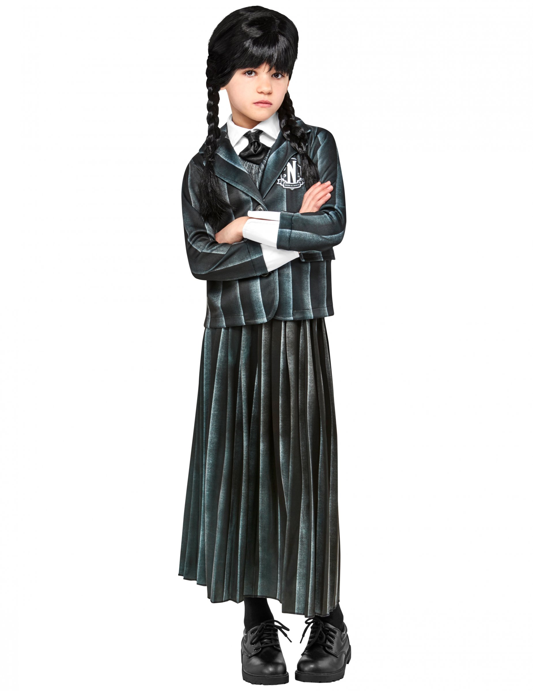 Wednesday Addams Schuluniform Kostüm für Mädchen grau von RUBIES FRANCE