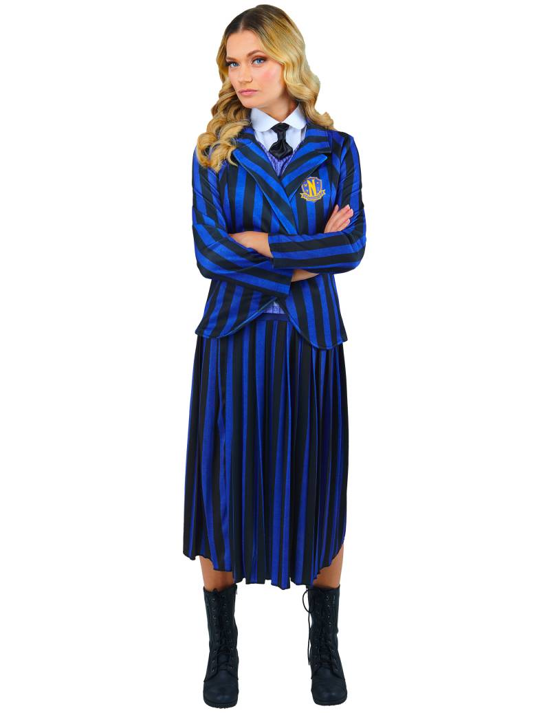 Wednesday Enid Lizenzartikel Schuluniform für Erwachsene blau-schwarz von RUBIES FRANCE