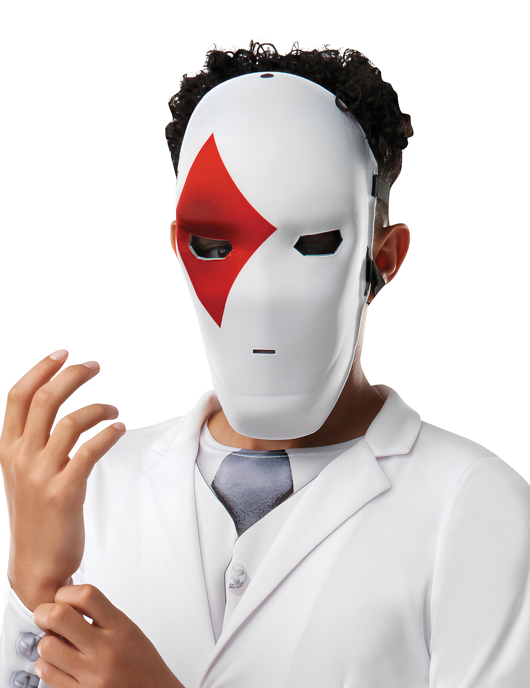 Wild Card-Maske für Kinder Fortnite Faschingsmaske weiss-rot von RUBIES FRANCE