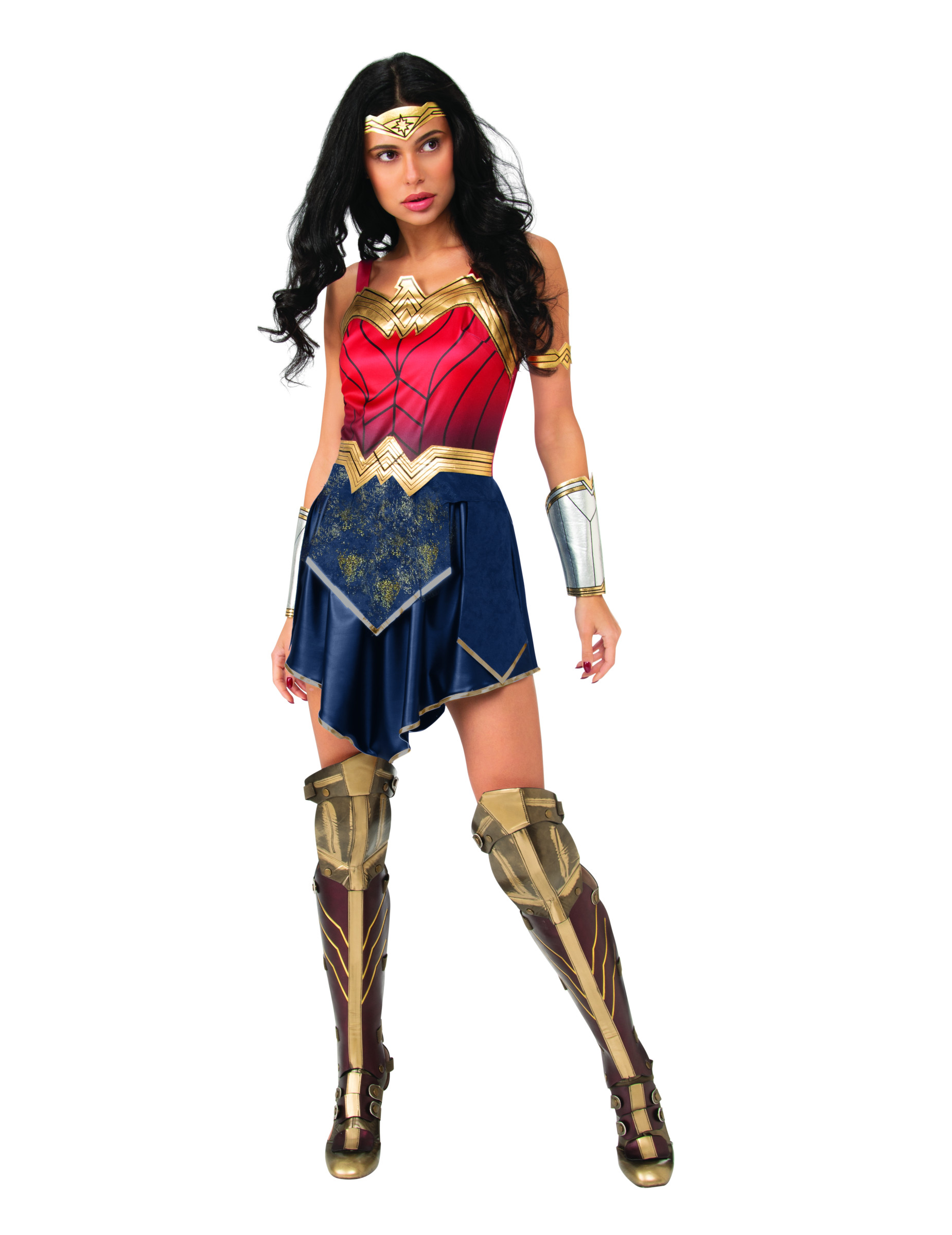 Wonder Woman-Damenkostüm DC blau-rot-gold von RUBIES FRANCE
