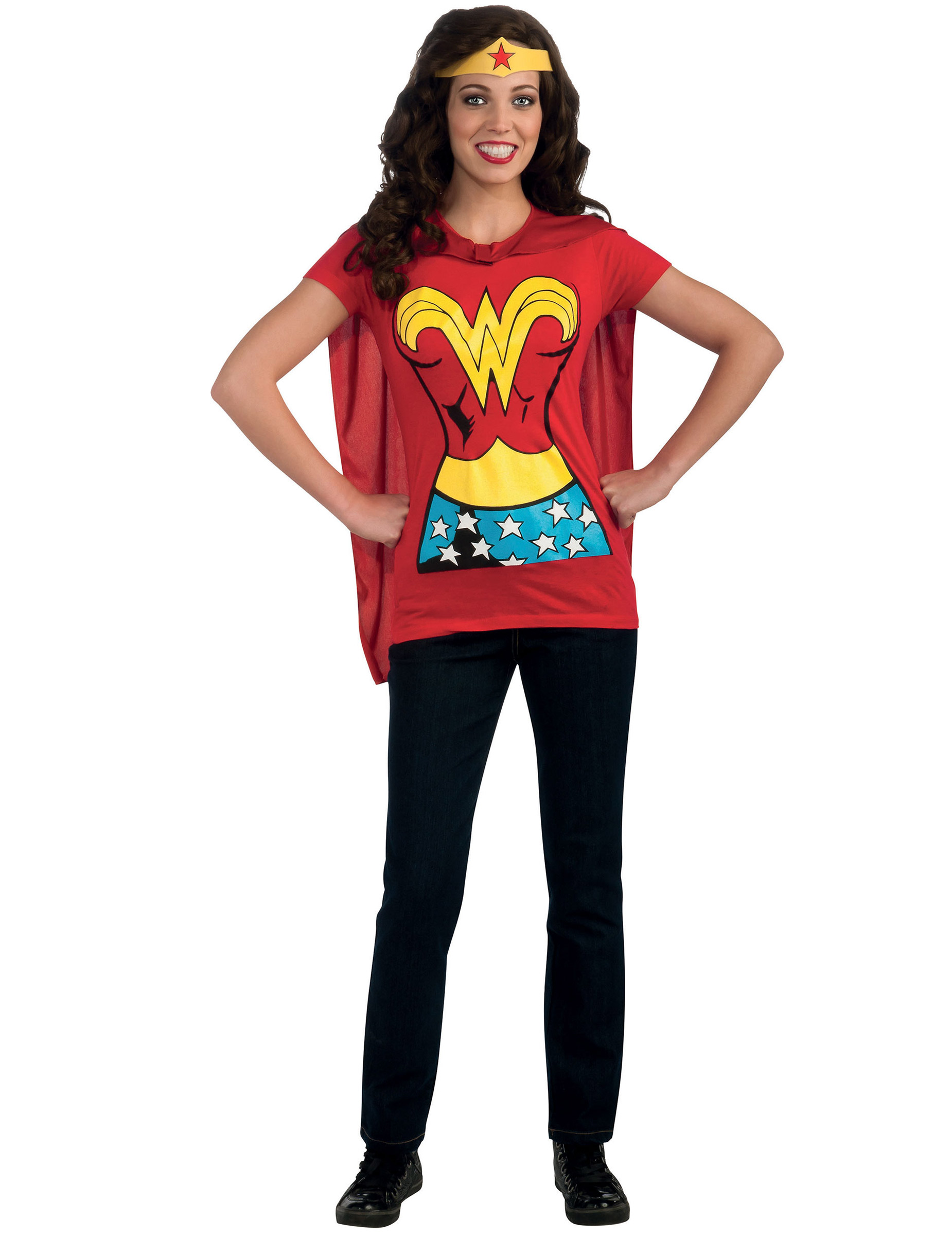 Wonder Woman Erwachsenen-Kostüm rot-gelb von RUBIES UK