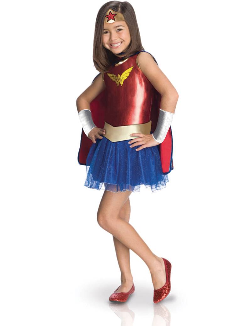 Wonder Woman-Mädchenkostüm Superhelden-Kinderkostüm rot-blau von RUBIES FRANCE