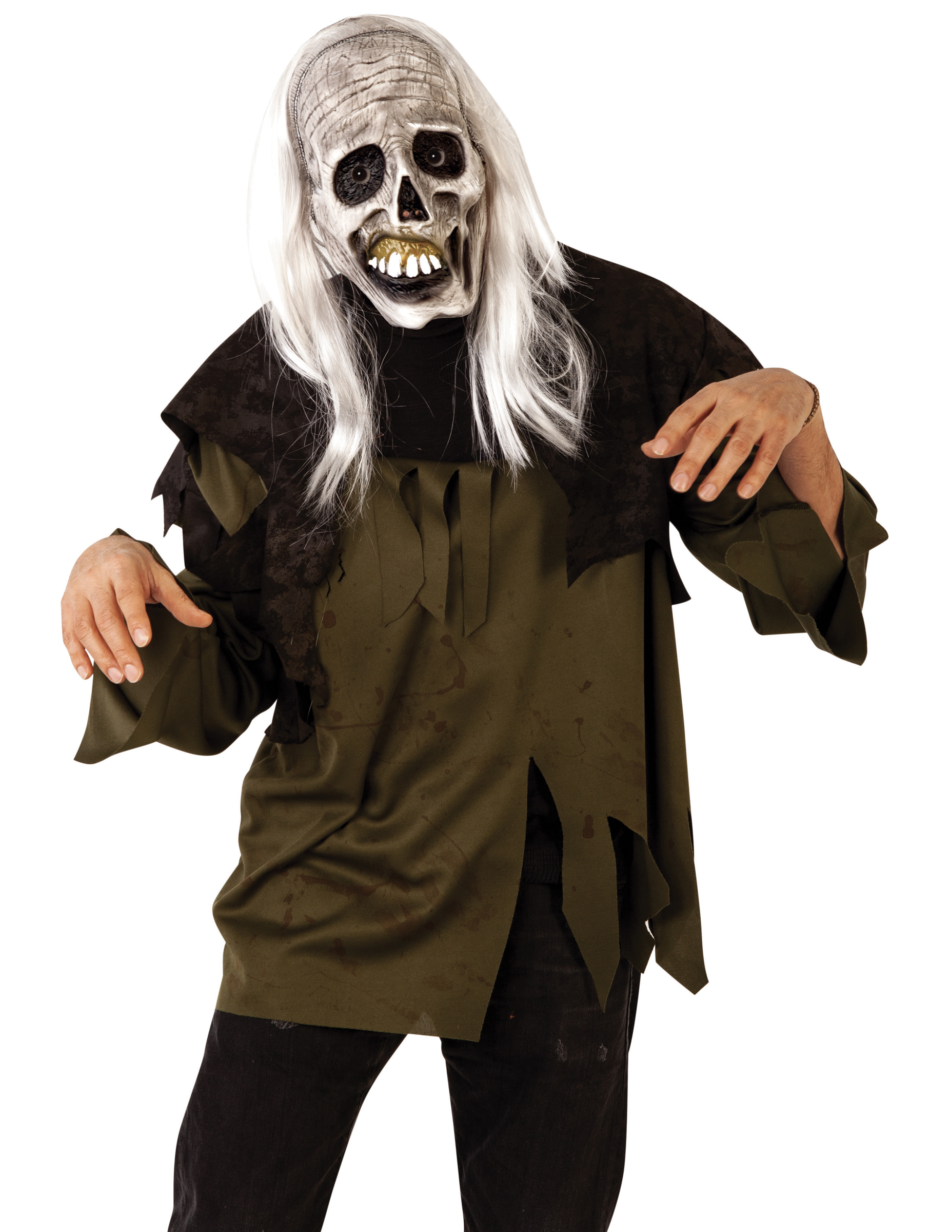 Zombie-Maske mit Perücke Halloween-Maske beige Zombie-Maske mit Perücke Halloween-Maske beige von RUBIES FRANCE