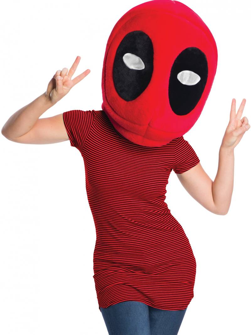 Riesige Deadpool-Maske für Erwachsene Maskottchen-Maske rot-schwarz Riesige Deadpool-Maske für Erwachsene Maskottchen-Maske rot-schwarz von RUBIES NL