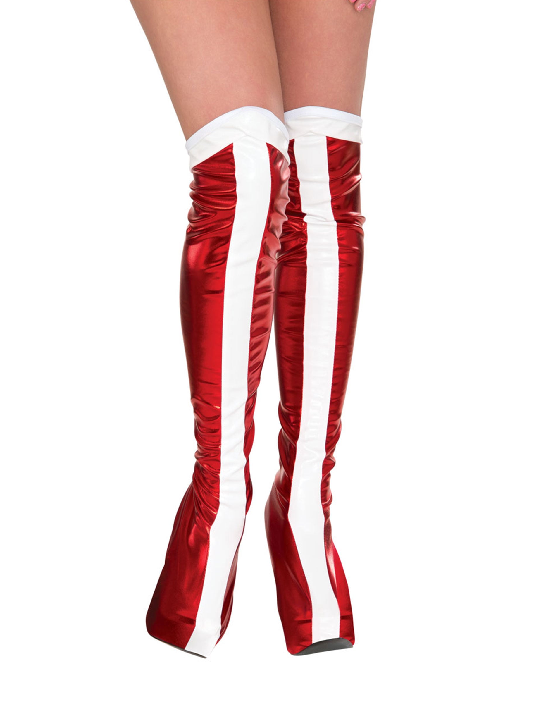 Wonder Woman-Überstiefel für Damen Kostüm-Accessoire rot-weiss Wonder Woman-Überstiefel für Damen Kostüm-Accessoire rot-weiss von RUBIES NL