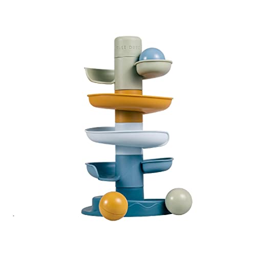 RUBO Toys Little Dutch 2007438 Marble Run with Rattle Balls Bath Toy Blue von Little Dutch
