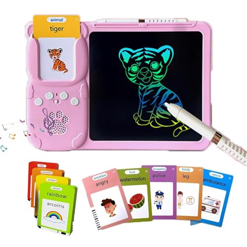2 In 1 Zeichnung sprechendes Tablet, sprechende Flash-Karten, Plug-and-Play, Situations unterricht, englischs prachige Karteikarten für interaktives Lernen von RUDFUZ