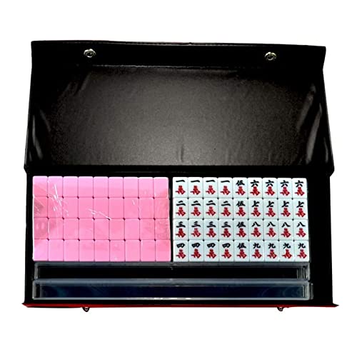 Mahjong-Fliesen-Set Chinesisches Mahjong-Set, tragbares Mini-Mahjong-Set, 144-teiliges Mahjong-Karten-Mini-Mahjong-Set, Reisespielzeug, Würfel, chinesische Spielzeug-Sets Mahjong-Tischwürfelspiel von RUDRALI