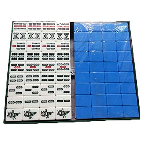 Mahjong-Fliesen-Set Mahjong-Karten, chinesisches Mahjong-Spielset, 144 Spielsteine, Mah-Jongg, traditionelles tragbares Spielset, Spielzubehör für Freunde, Familie, Party Mahjong-Tischwürfelspiel von RUDRALI