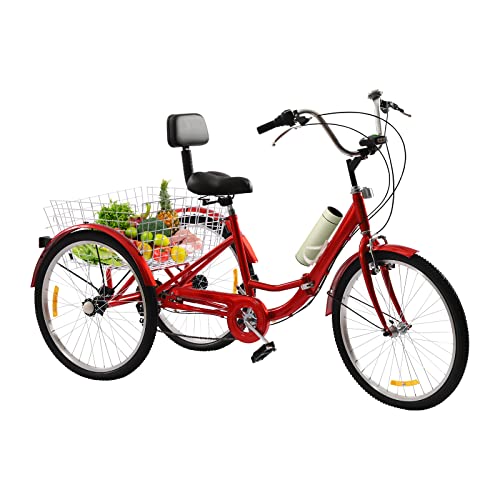 24 Zoll Dreirad, 3 Rad Fahrrad mit Getränkehalter, Faltbares 7 Gang-Fahrrad Dreirad Fahrräder Einstellbare Fahrzeughöhe für Männer, Frauen, ältere Menschen, Jugendliche und Erwachsene. 24 Zoll Dreirad, 3 Rad Fahrrad mit Getränkehalter, Faltbares 7 Gang-Fahrrad Dreirad Fahrräder Einstellbare Fahrzeughöhe für Männer, Frauen, ältere Menschen, Jugendliche und Erwachsene. von RUETERY