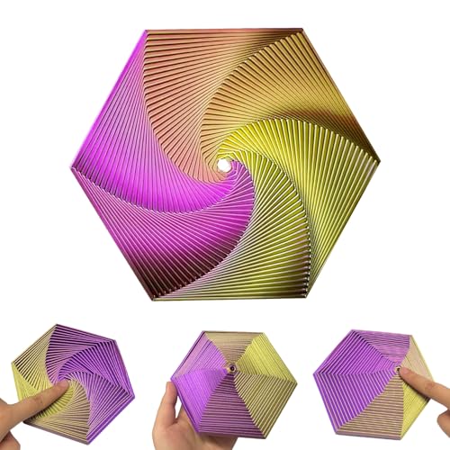 Fractal Fidget Hexagon, 3D-Spiralkegel-Fidget-Spielzeug für Erwachsene, Steampunk Whirling Wonder Fidget für Kinder und Erwachsene (Stil 2) von RUGBOL
