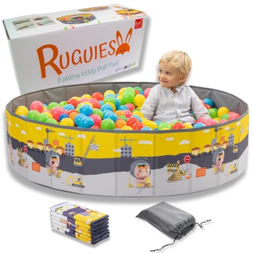 RUGUIES- Bällebad. Laufstall Baby-Bällebad Kinder. Bällchenbad Rund. Bällebäder Ohne Bälle. Bällebad Outdoor-Wasserdicht. (Bälle Nicht enthalten). (CONSTRUCTIONS, 120x30cm) von RUGUIES