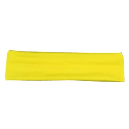 1 Stück einfarbiges, elastisches Kopfband mit breiter Krempe, rutschfestes Haarband, geeignet for Sport, Fitnessstudio, Yoga(Yellow) von RUHTEUO
